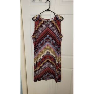Jones Studio Plus Size Sun Dress Aztec Print breezy cool material‎